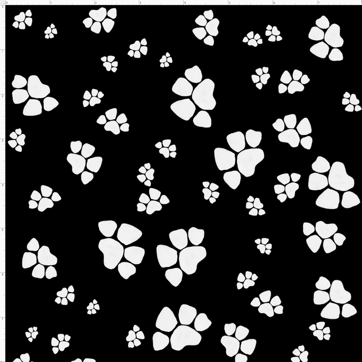 Dog Tracks Black / White Fabric