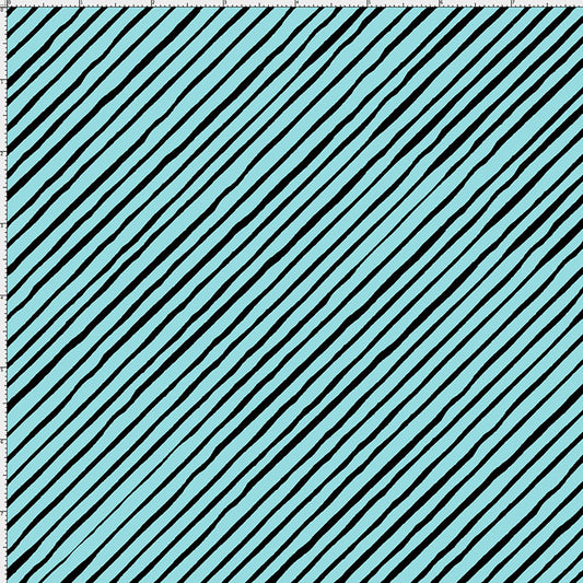 Sorta Stripe Turquoise / Black Fabric