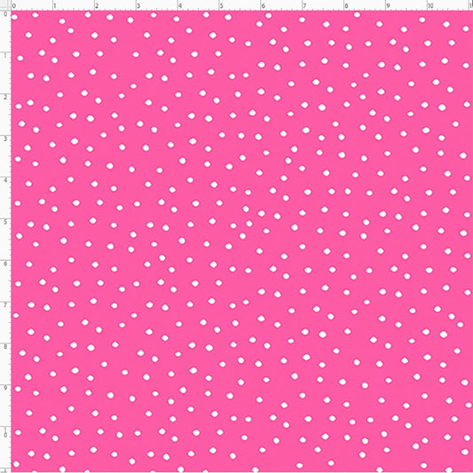Dinky Dots Bright Pink / White Fabric