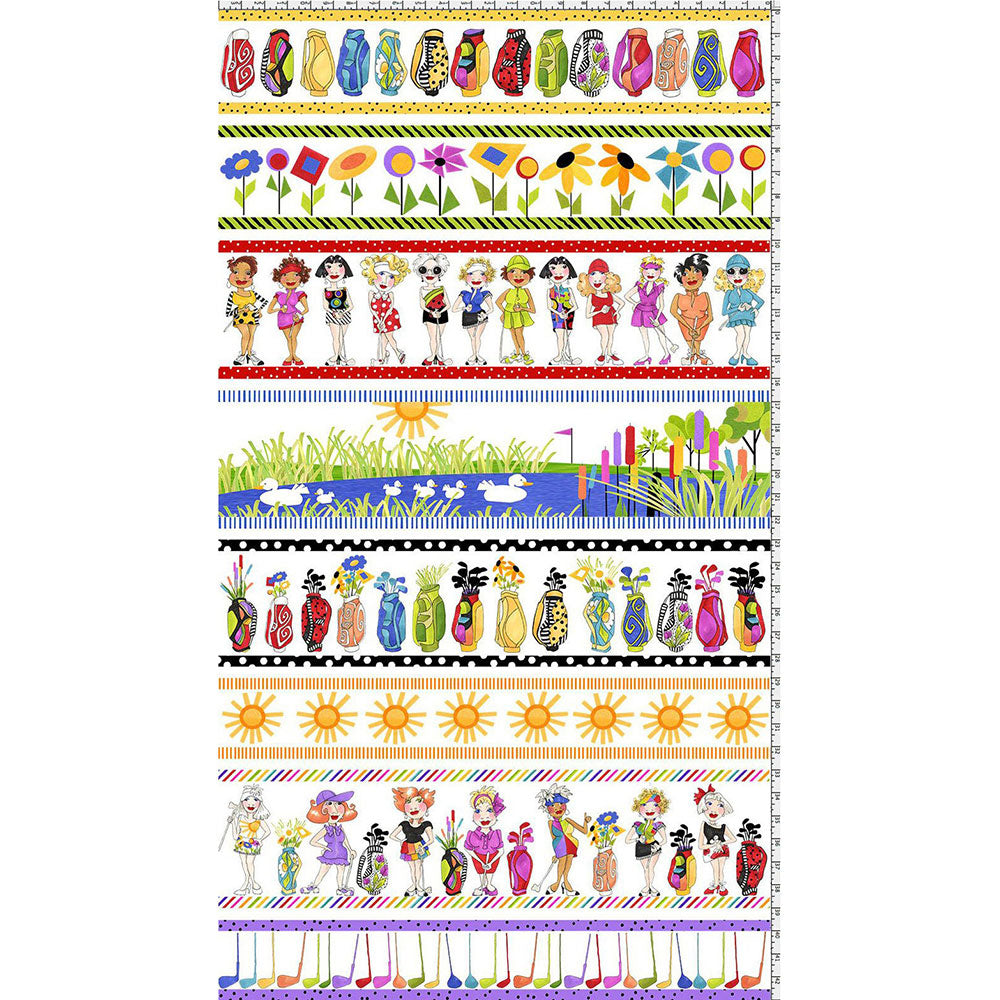 Golf Borders White Fabric Panel