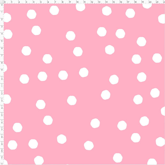 Jumbo Dots Soft Rose / White Fabric