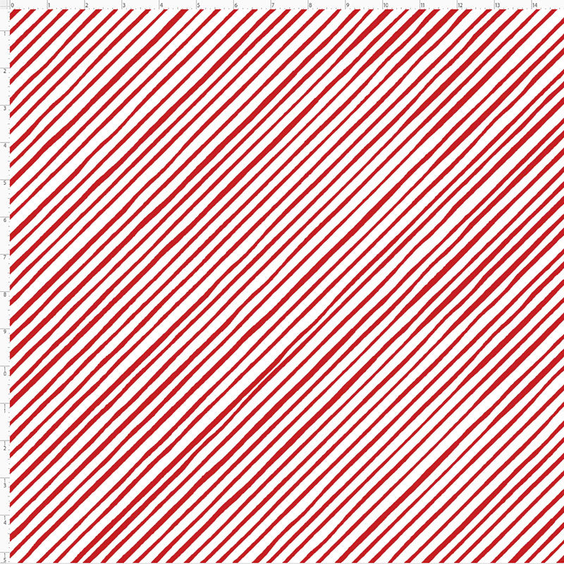 Quirky Bias Stripe White / Red Fabric