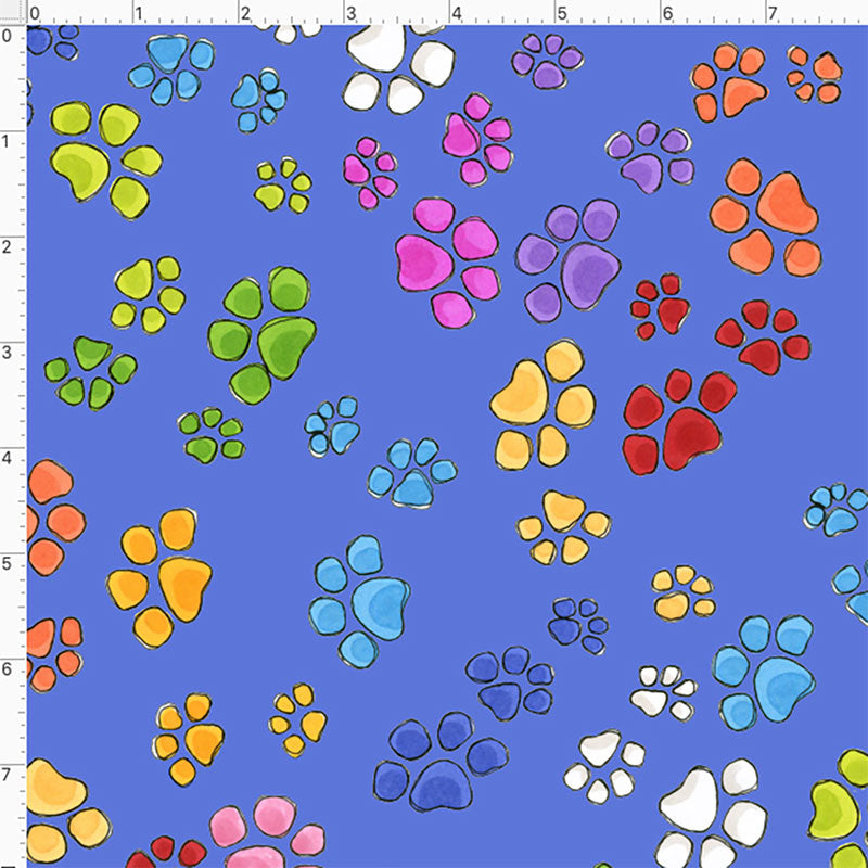 Go Paws Blue Fabric