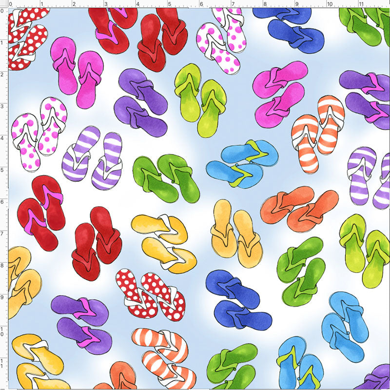 Fun Flops Blue Sky Fabric