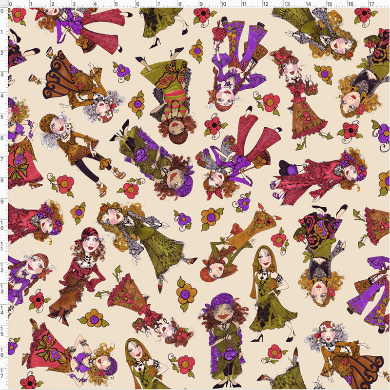 Tossed Gypsies Muslin Fabric