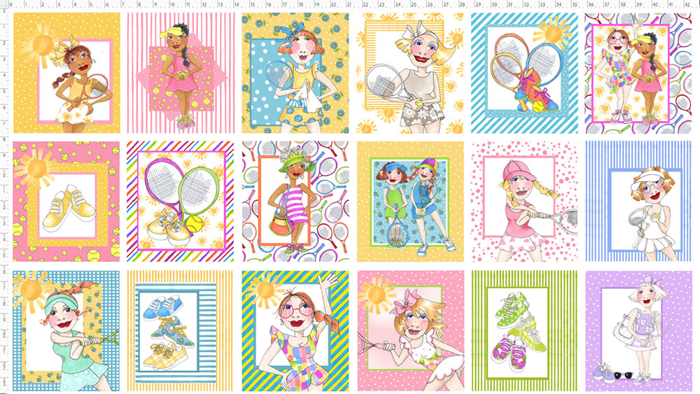Tennis Love Fabric Panel