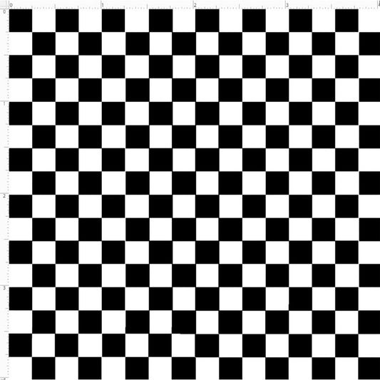 Checkerboard Black / White Fabric