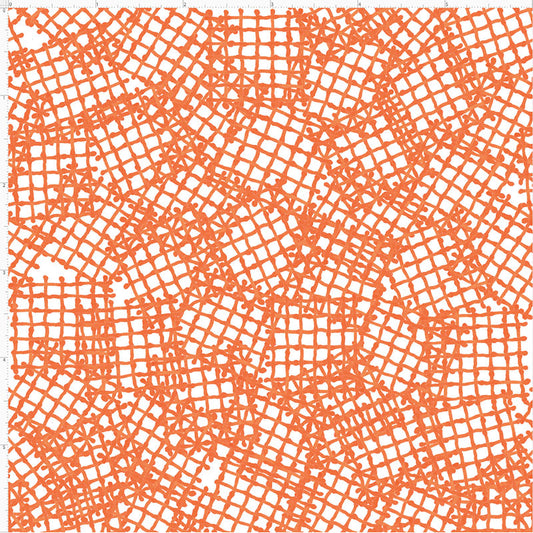 Random Waffle Orange Fabric