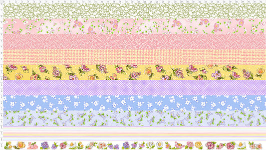 Little Gray Cat Strip Fabric Panel