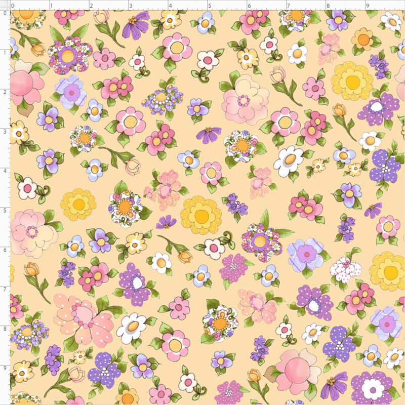 Flowery Yellow Fabric