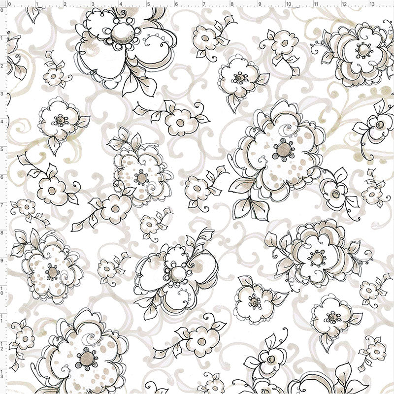 Angel Flowers Fabric