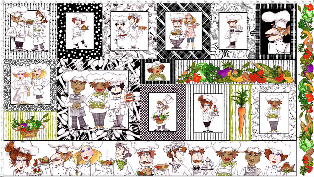 Happy Chefs Fabric Panel