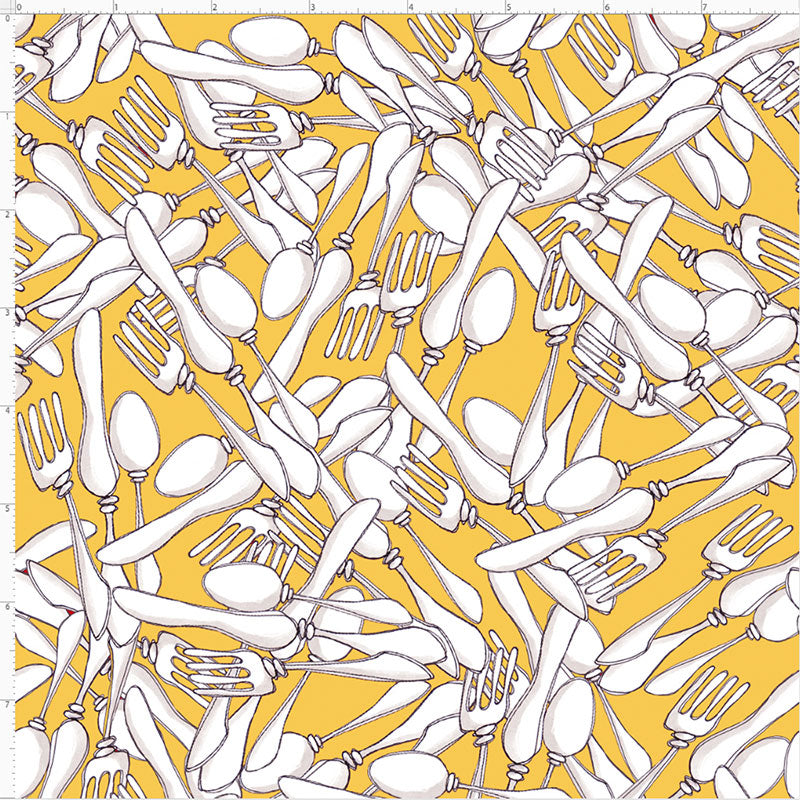 Silverware Wars Yellow Fabric