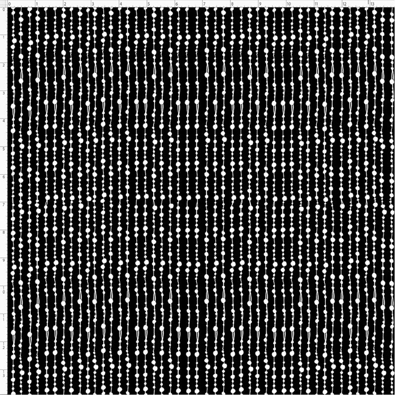 Beaded Curtain Black / White Fabric