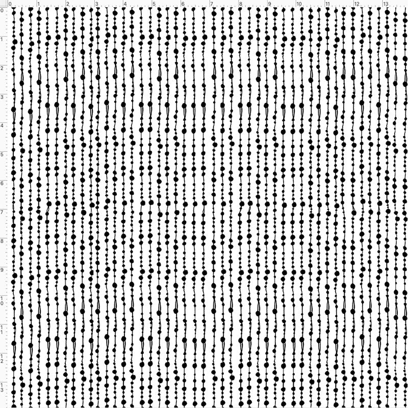 Beaded Curtain White / Black Fabric