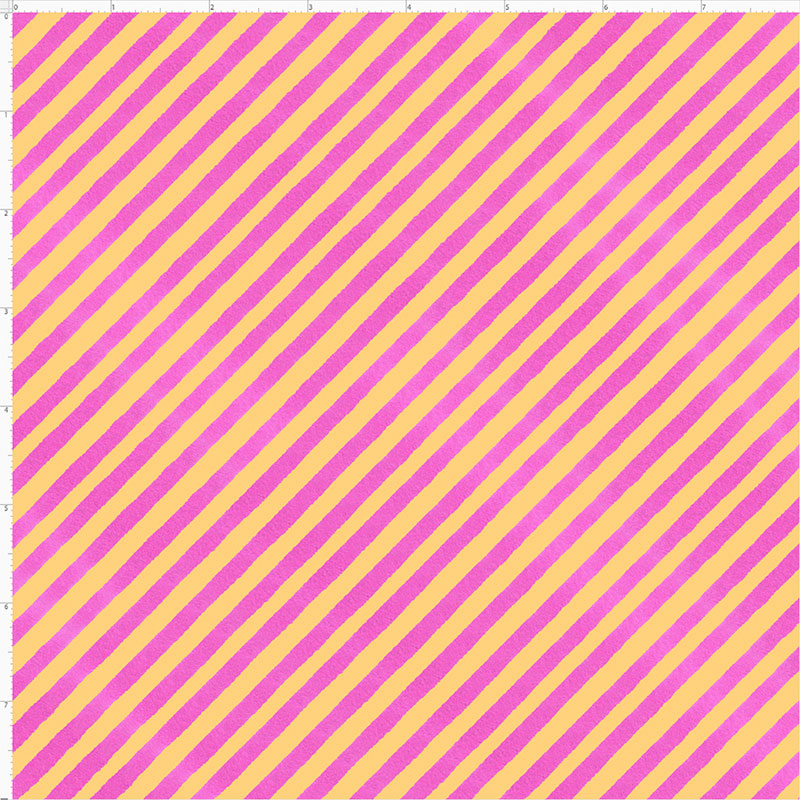 Bias Stripe Pink / Yellow Fabric