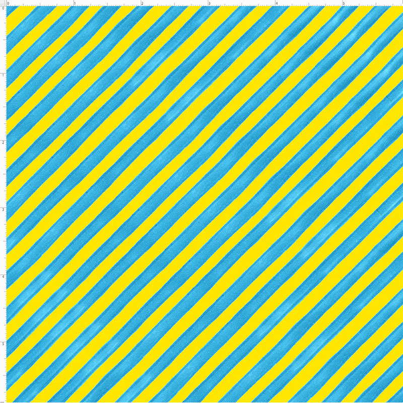 Bias Stripe Bold Yellow / Turquoise Fabric