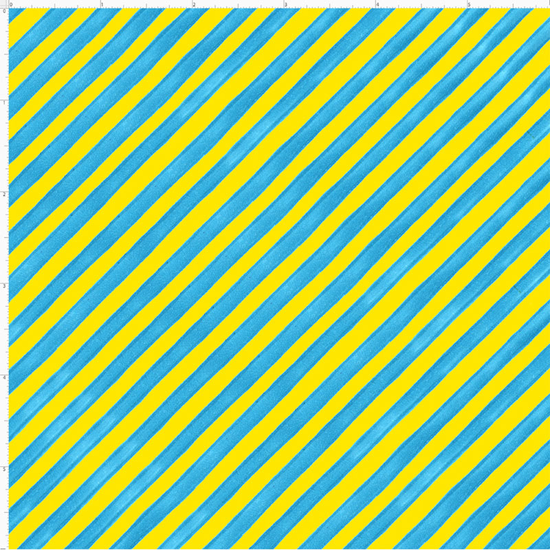 Bias Stripe Bold Yellow / Turquoise Fabric