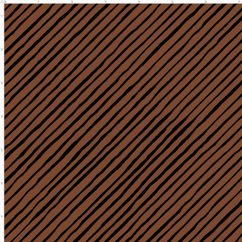 Quirky Bias Stripe Brown / Black Fabric