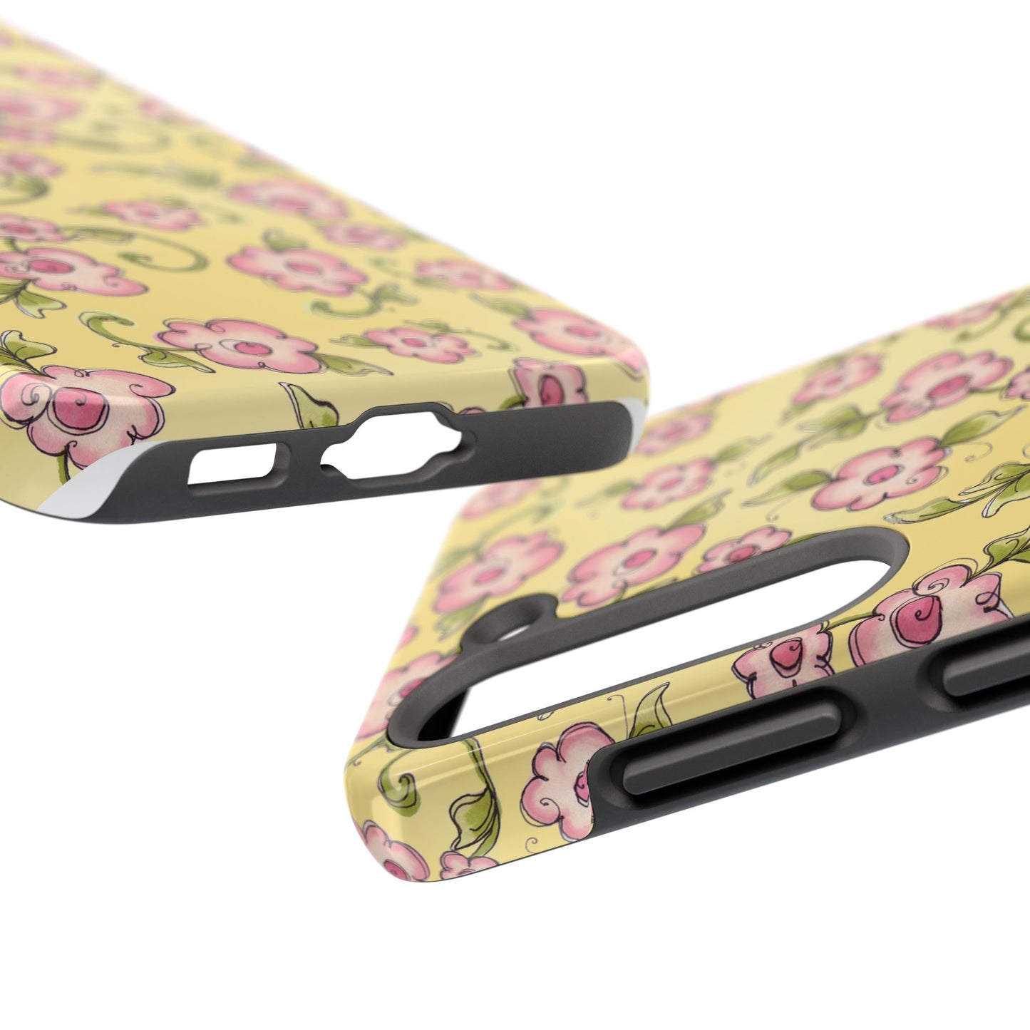 Scroll Daisies Yellow / Peach Phone Case