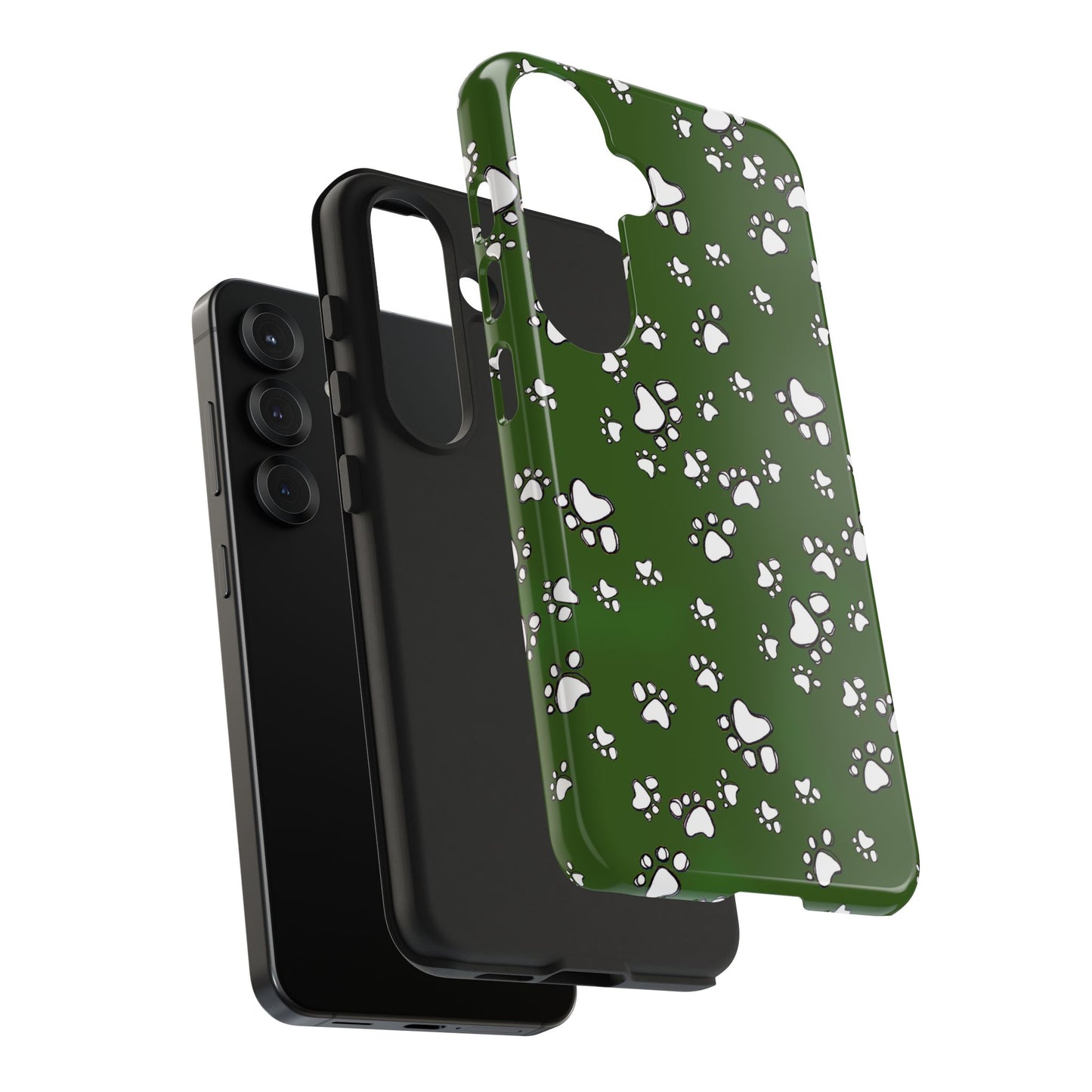 Paw Flakes Green Phone Case