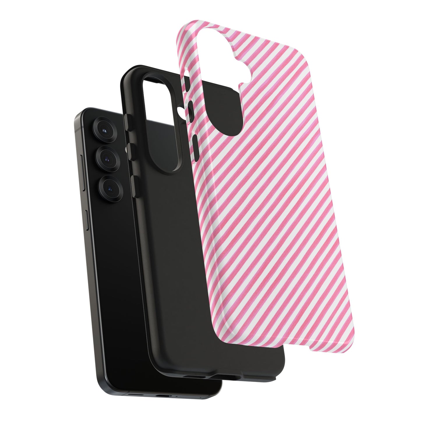 Bias Stripe Pink / White Phone Case