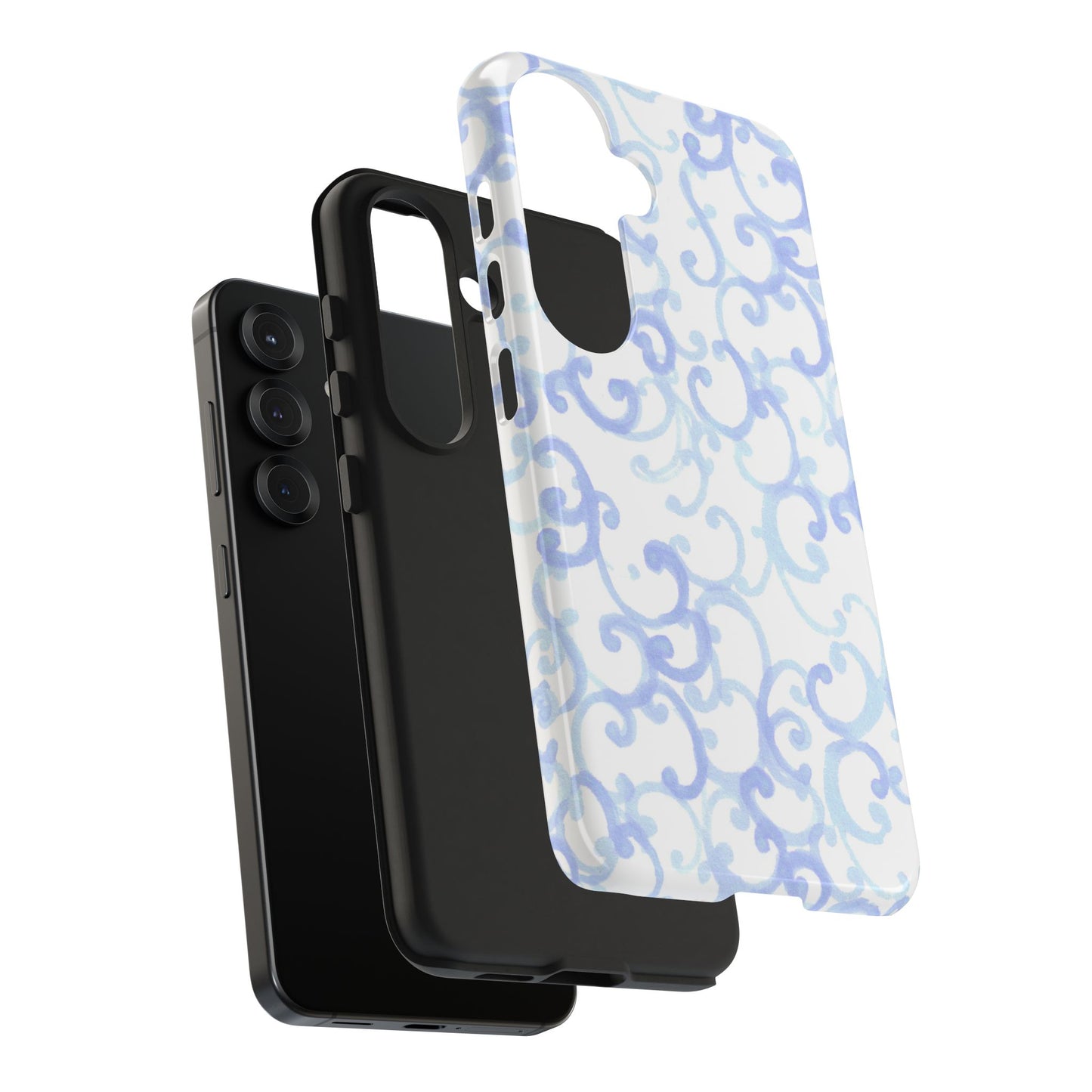 Scrollie White / Blue Phone Case