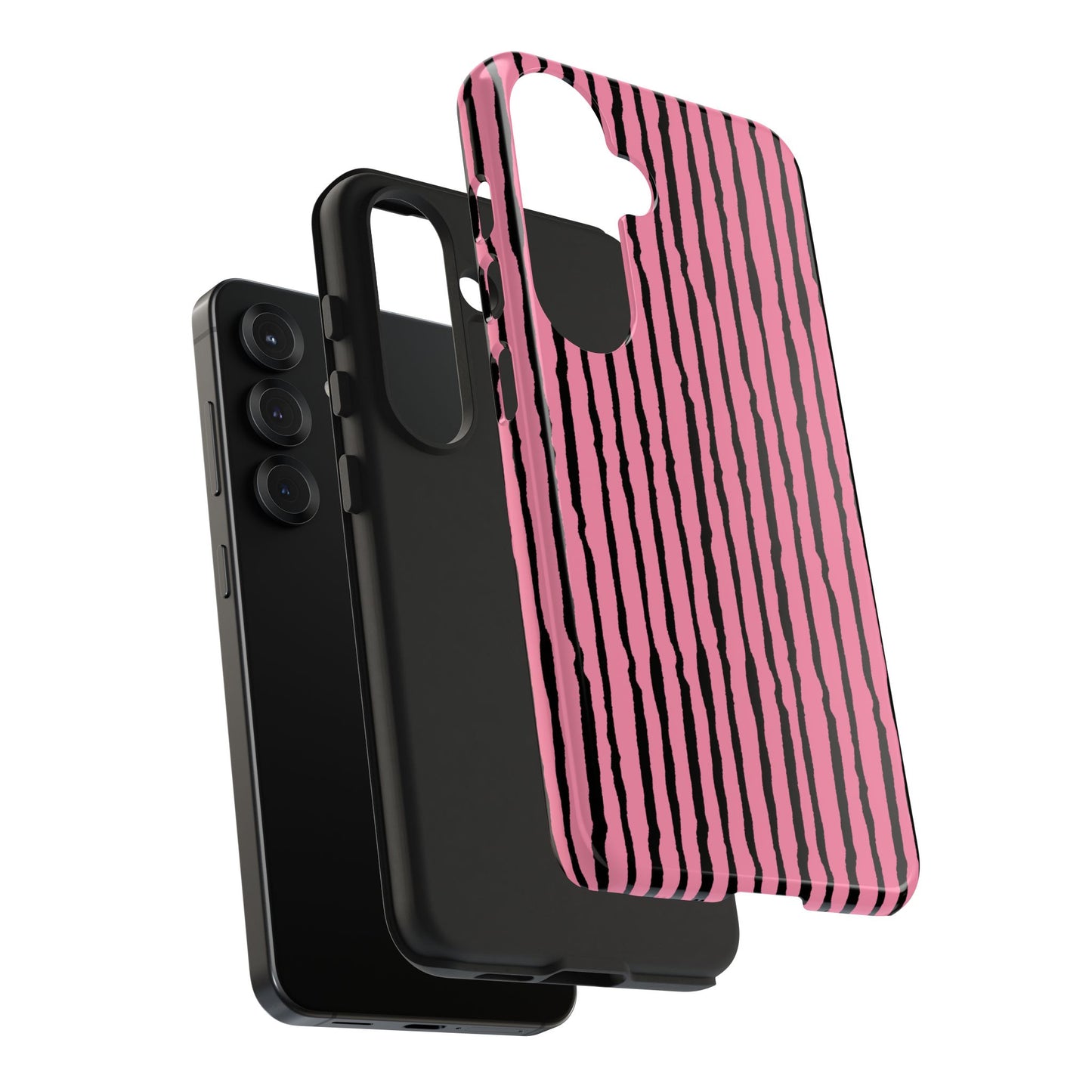 Sorta Stripe Bright Pink / Black Phone Case