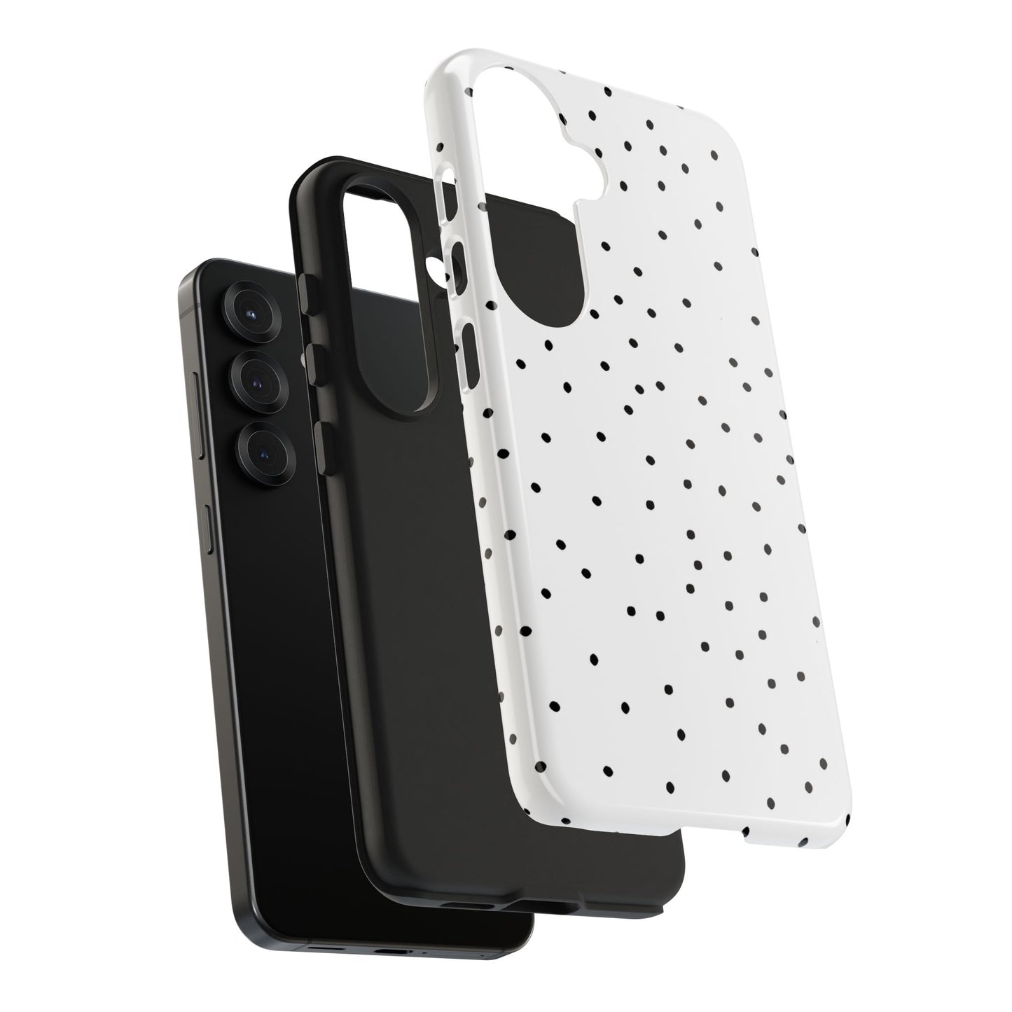 Space Dots White / Black Phone Case