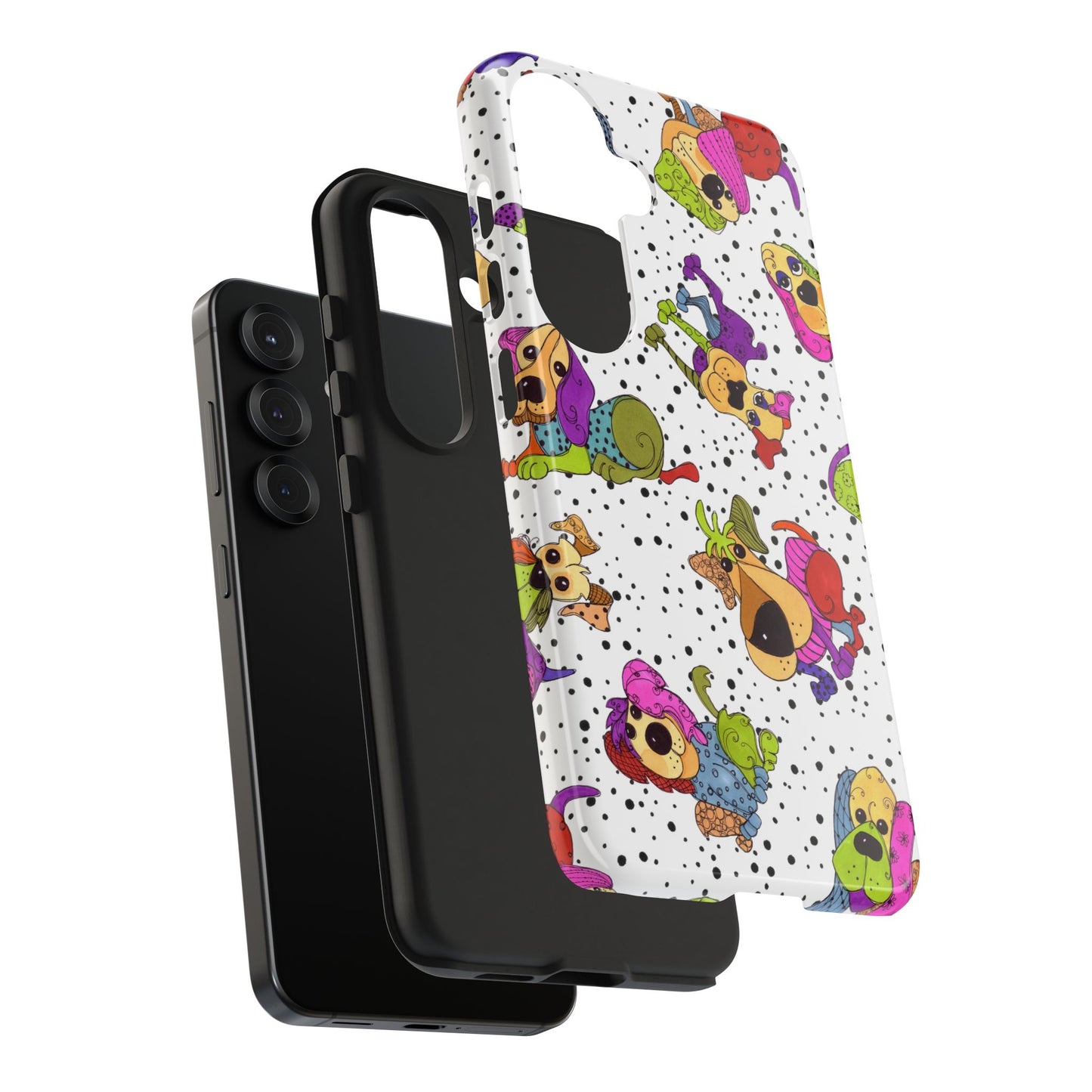 Tossed Happy Dogs White Phone Case