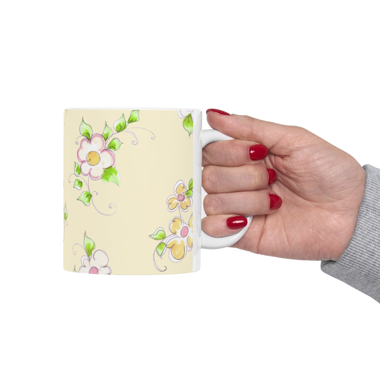 Precious Posies Yellow Cup