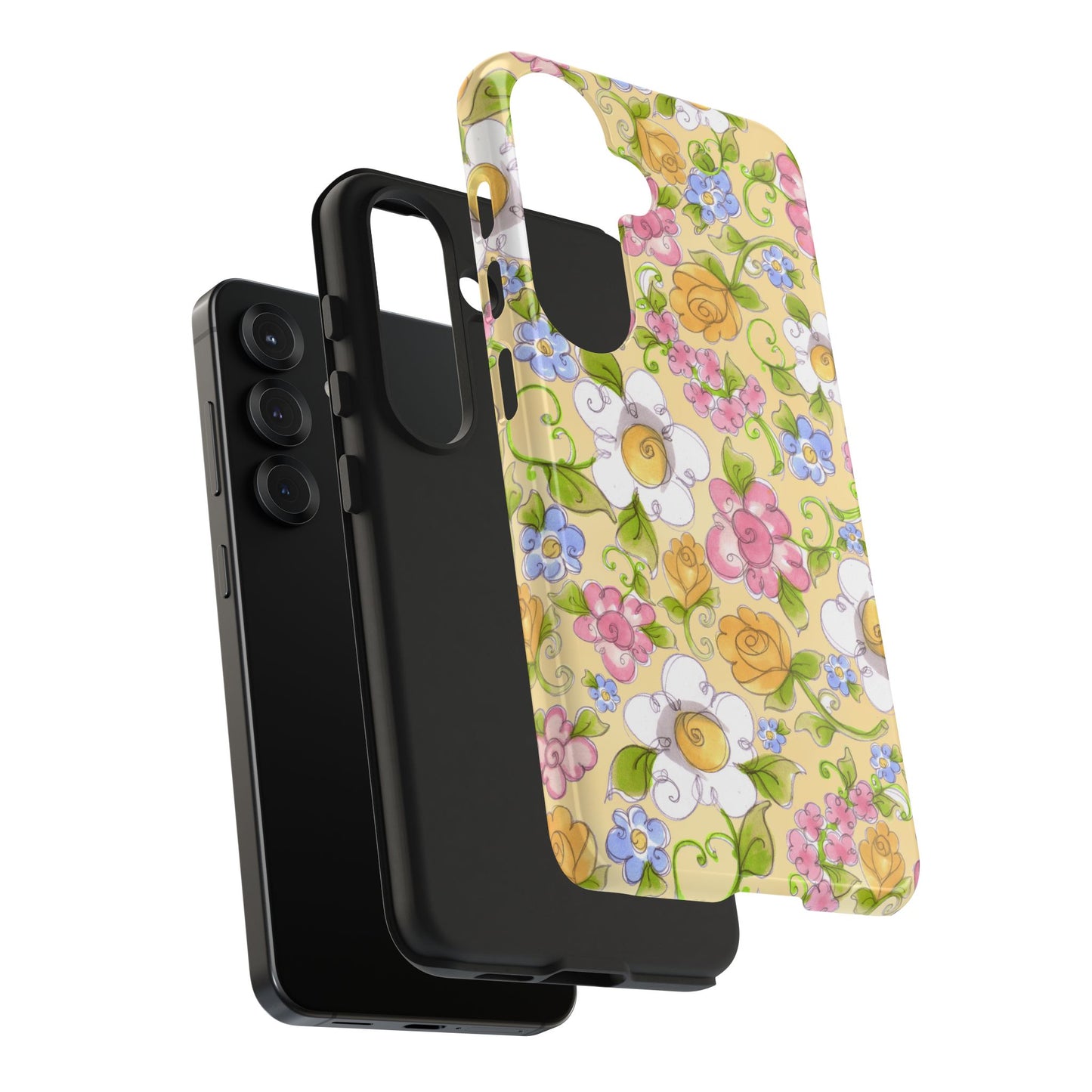 Flower Frolic Yellow Phone Case