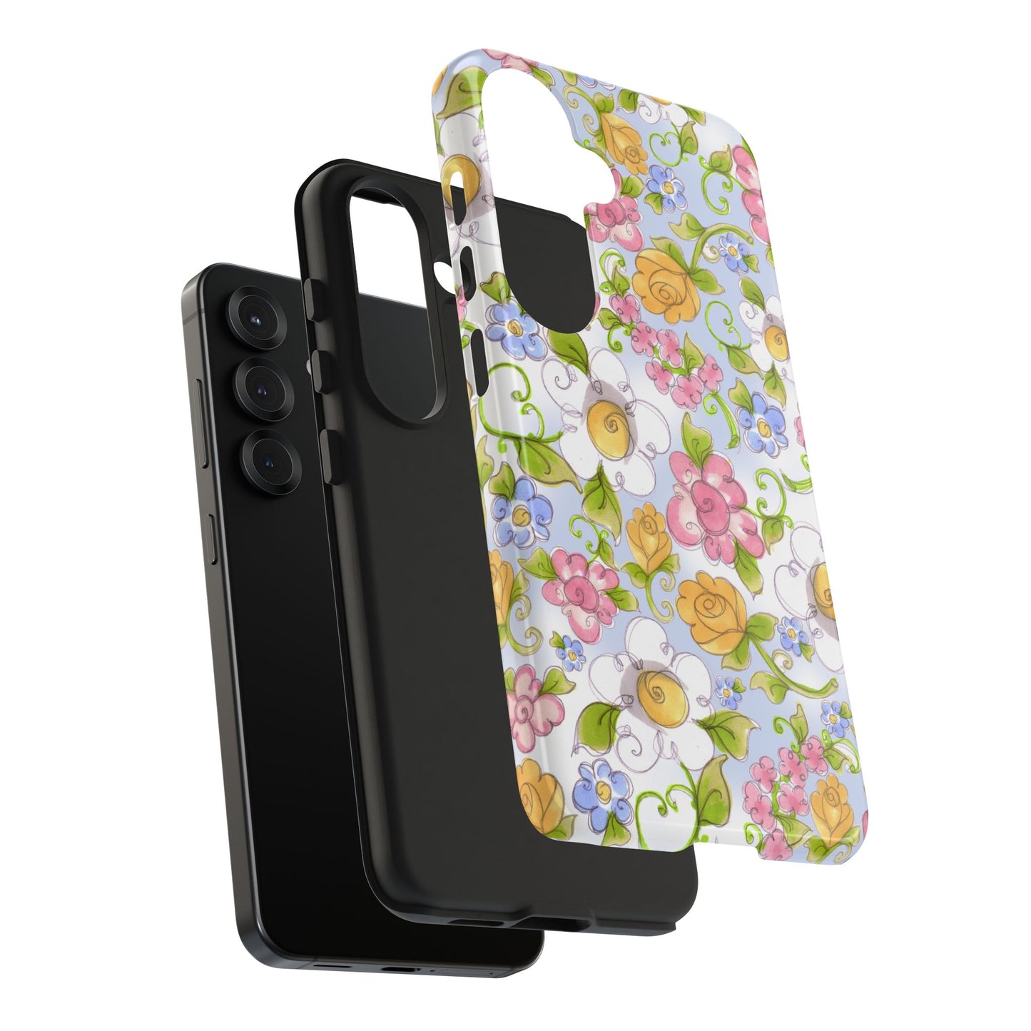 Flower Frolic Blue Phone Case