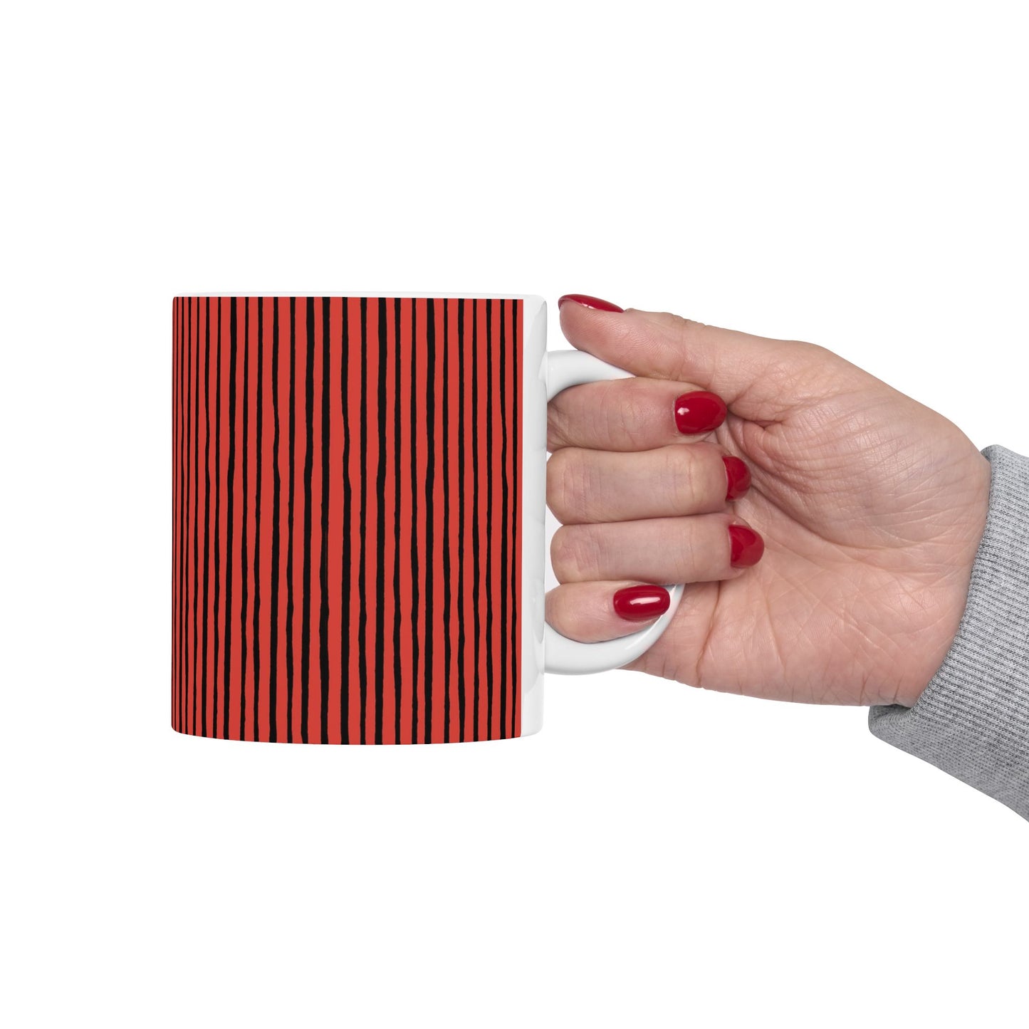 Quirky Pin Stripe Red / Black Cup