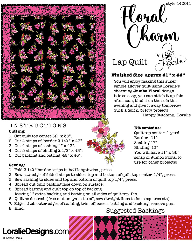 Floral Charm Quilt Kit