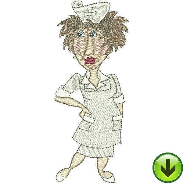 Perky Nurse Embroidery Design | DOWNLOAD