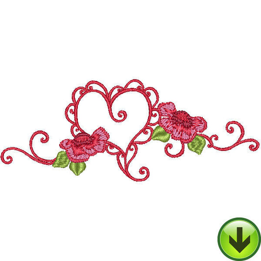 Open Ruffle Heart Scroll Embroidery Design | DOWNLOAD