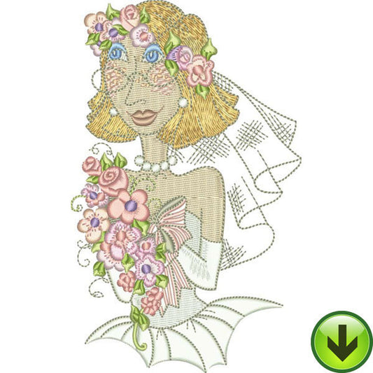 Sweet Bride Embroidery Design | DOWNLOAD