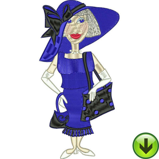 Blue Lady Embroidery Design | DOWNLOAD