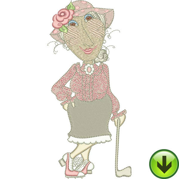 Golfin' Grannie Embroidery Design | DOWNLOAD