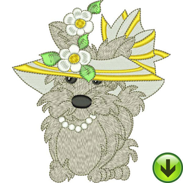 Sunbonnet Schnauzer Embroidery Design | DOWNLOAD