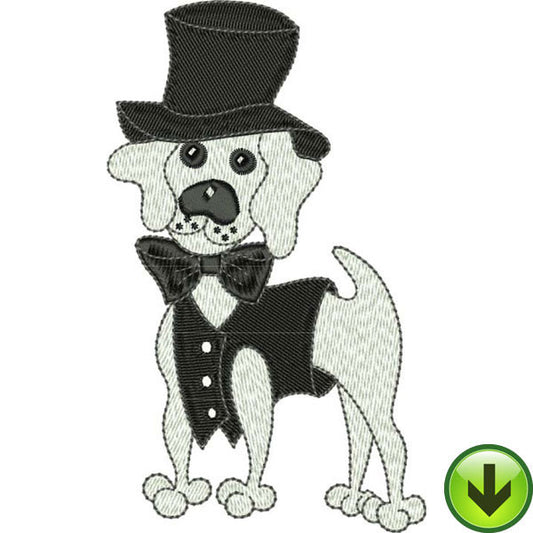 Top Hat Tux & Tail Embroidery Design | DOWNLOAD