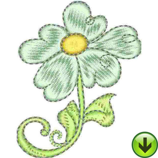 Heart Daisy Embroidery Design | DOWNLOAD
