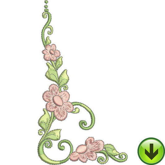 Lazy Daisy Scroll Embroidery Design | DOWNLOAD