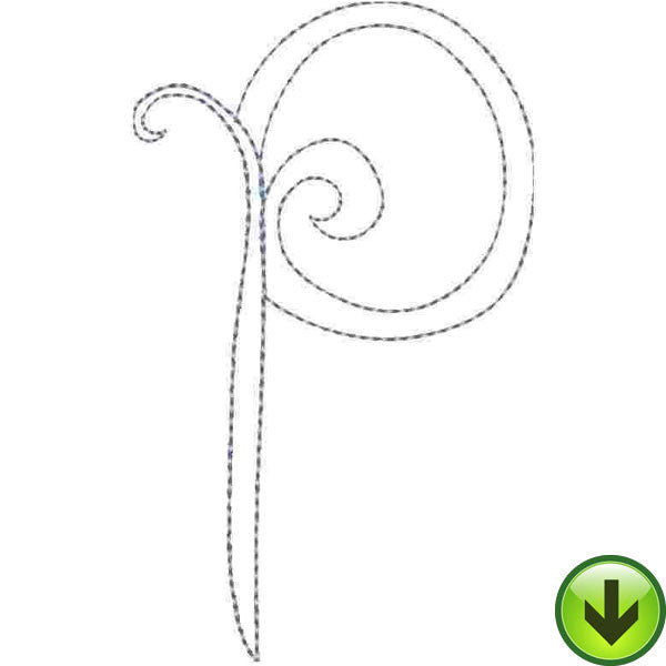 p Lower Case Embroidery Design | DOWNLOAD