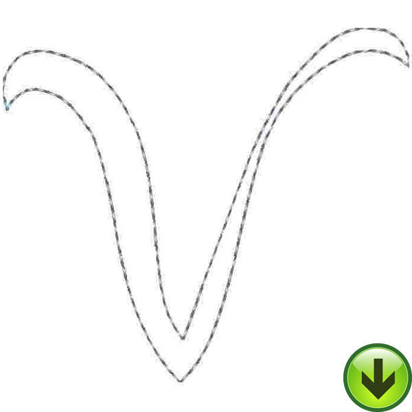 v Lower Case Embroidery Design | DOWNLOAD
