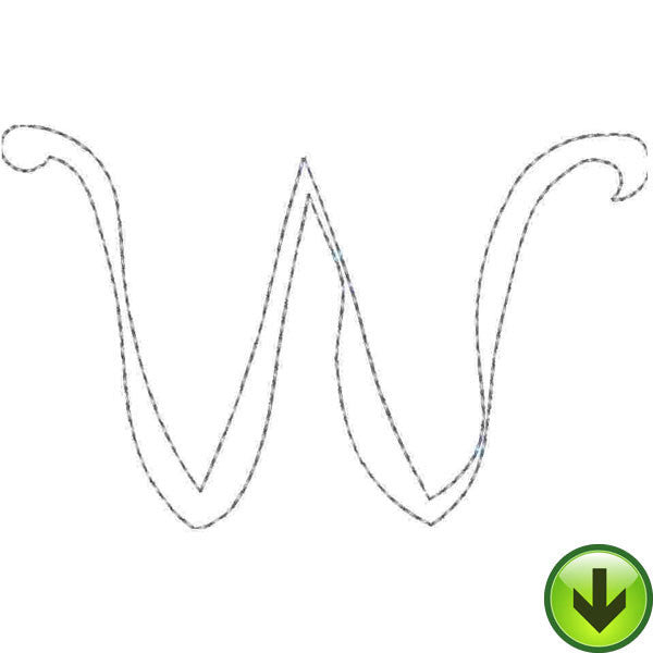 w Lower Case Embroidery Design | DOWNLOAD