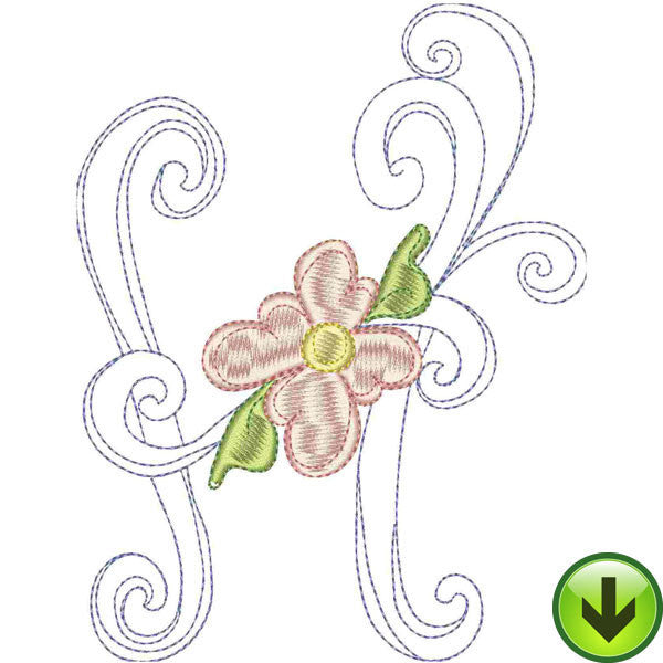 H Upper Case Embroidery Design | DOWNLOAD