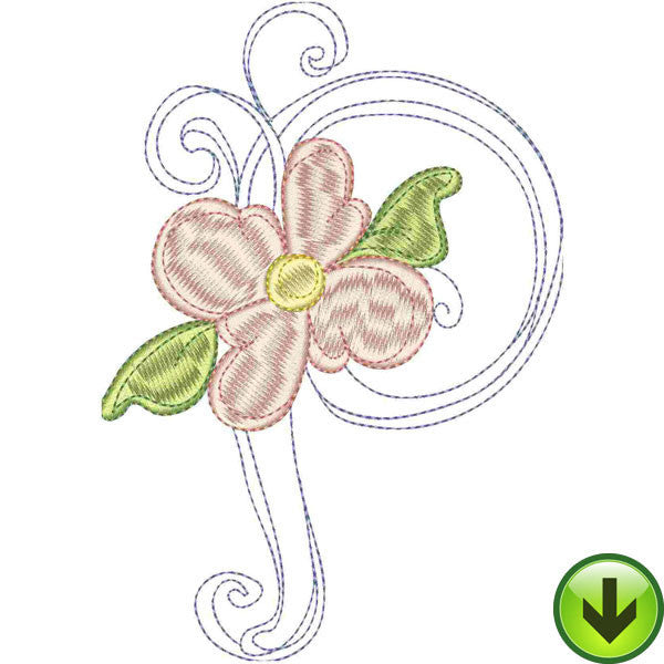 P Upper Case Embroidery Design | DOWNLOAD