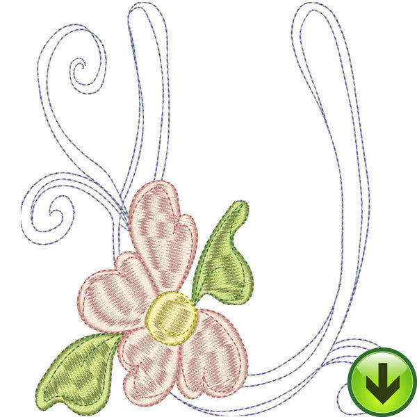 U Upper Case Embroidery Design | DOWNLOAD